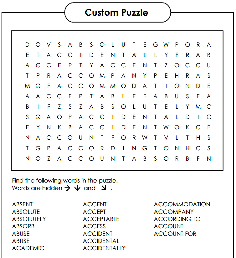 Free Make Your Own Word Search Puzzles Printable