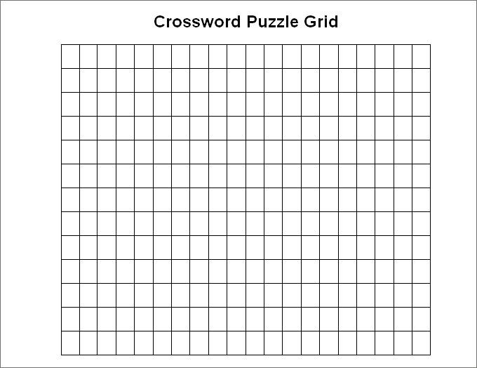 Free Printable Blank Crossword Grid