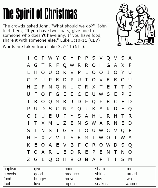 Free Printable Christian Christmas Word Search Puzzles