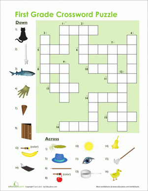 Printable Crossword Puzzles For 1st Graders