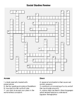 Printable Crossword Puzzles Grade 6