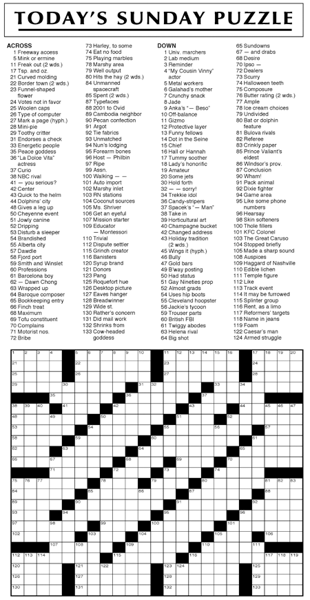 Array Printable Crossword Puzzles Online