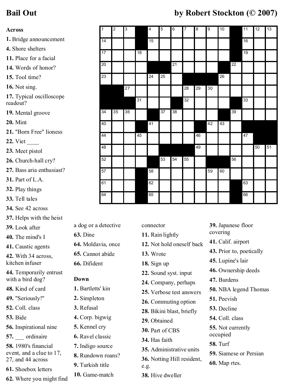 Printable Crossword #4