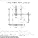 Black History Crossword Puzzle Printable Printable