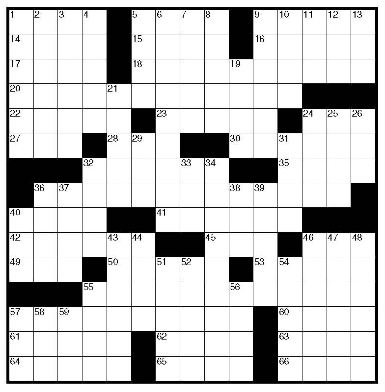 Free Blank Crossword Puzzle Template Printable
