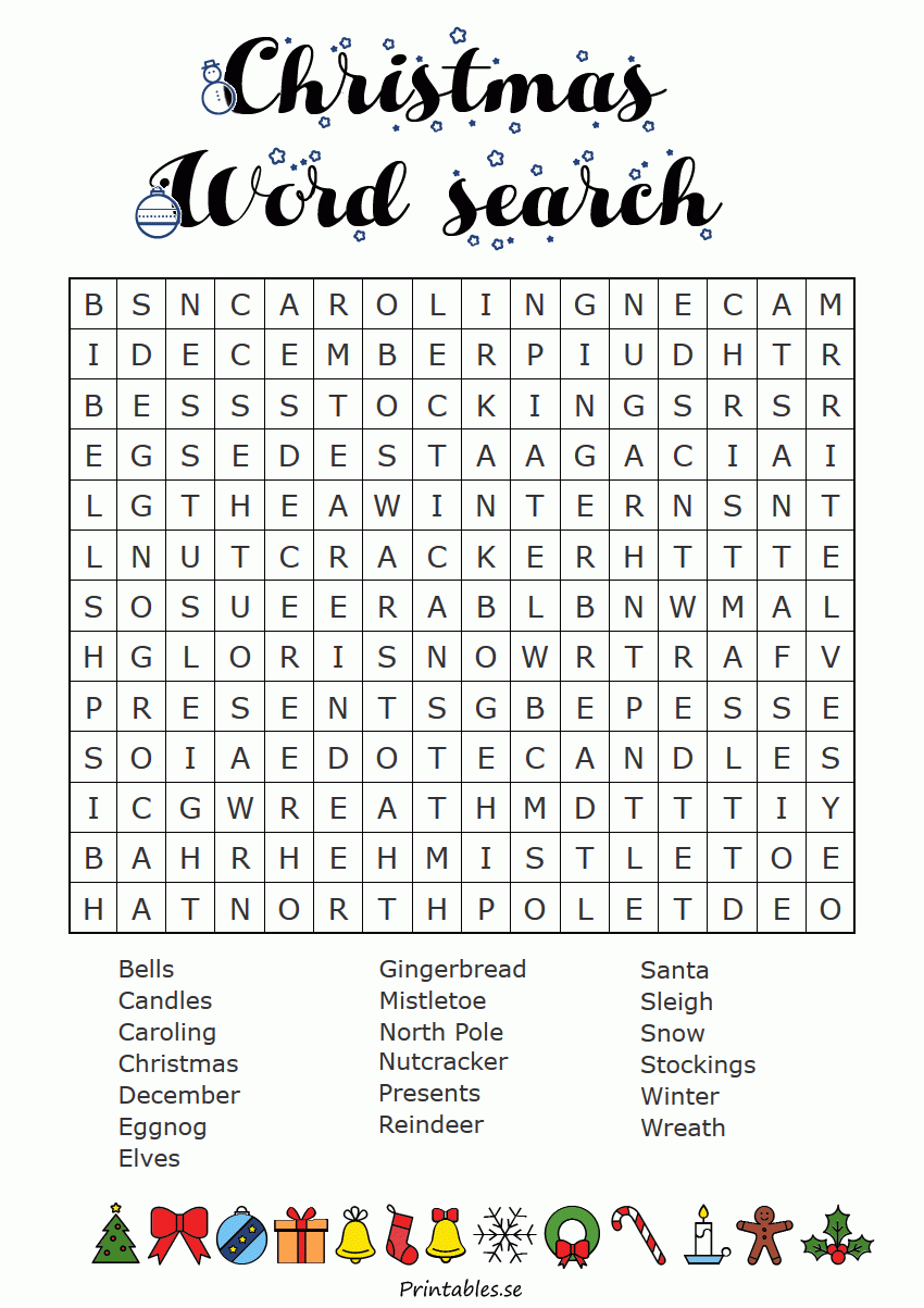 Christmas Word Search Puzzles Free Printables