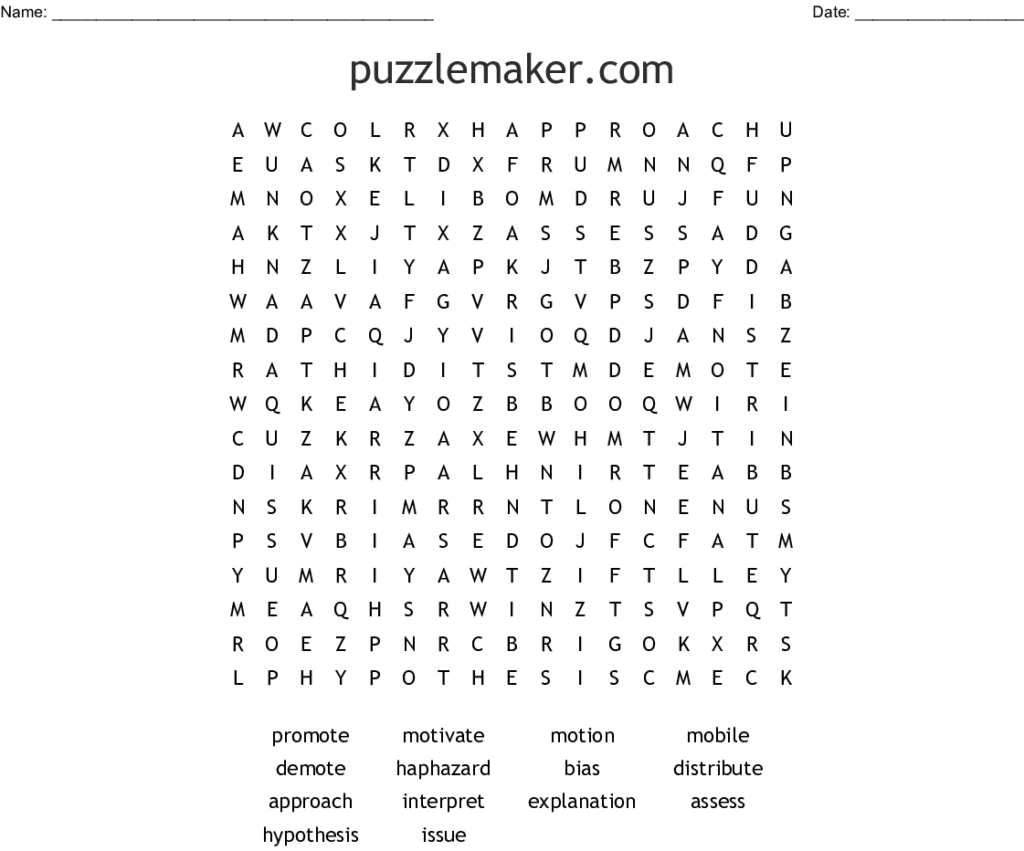 Crossword Puzzle Maker Free Printable 30 Words Printable