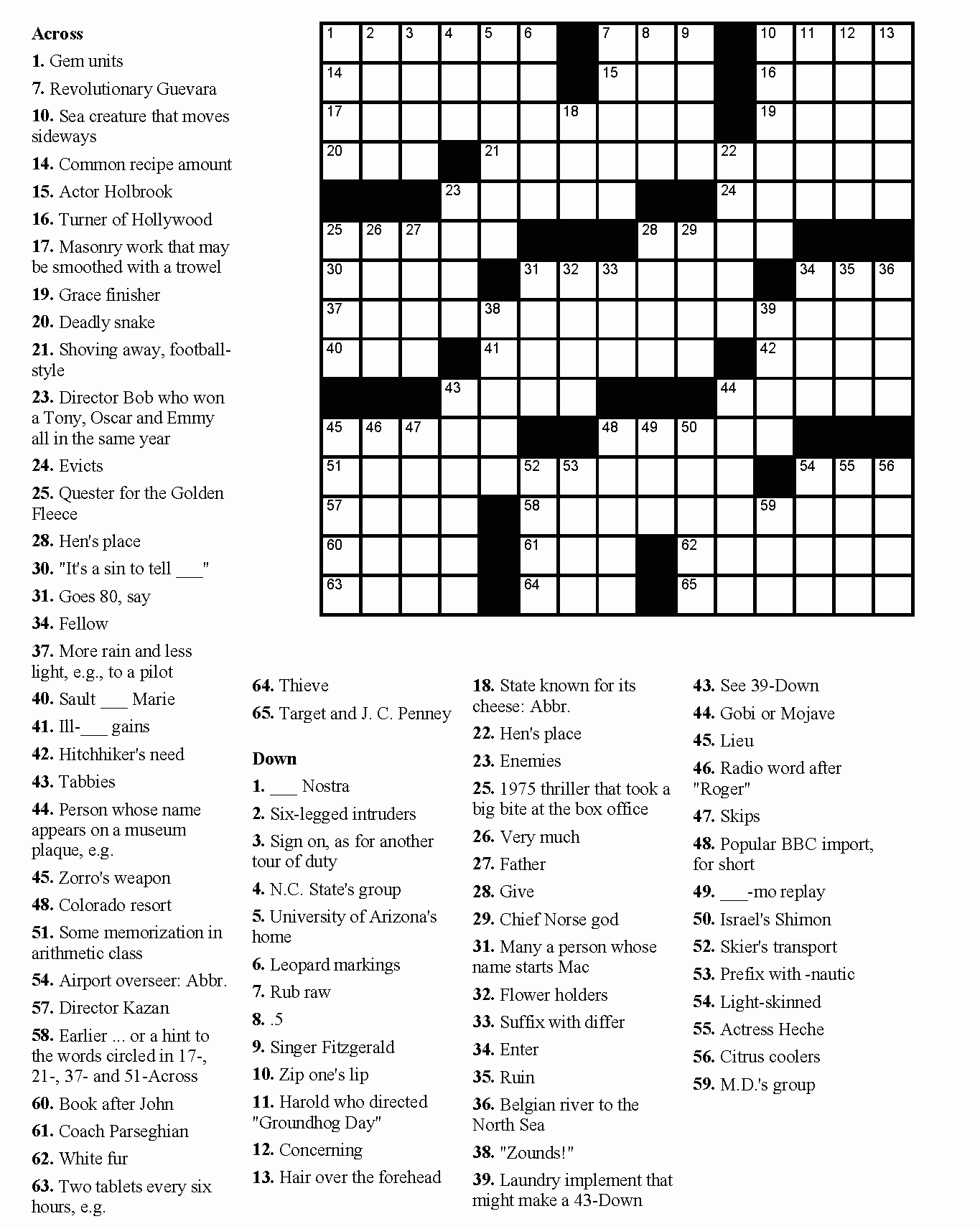 Printable Crossword Searches For Adults