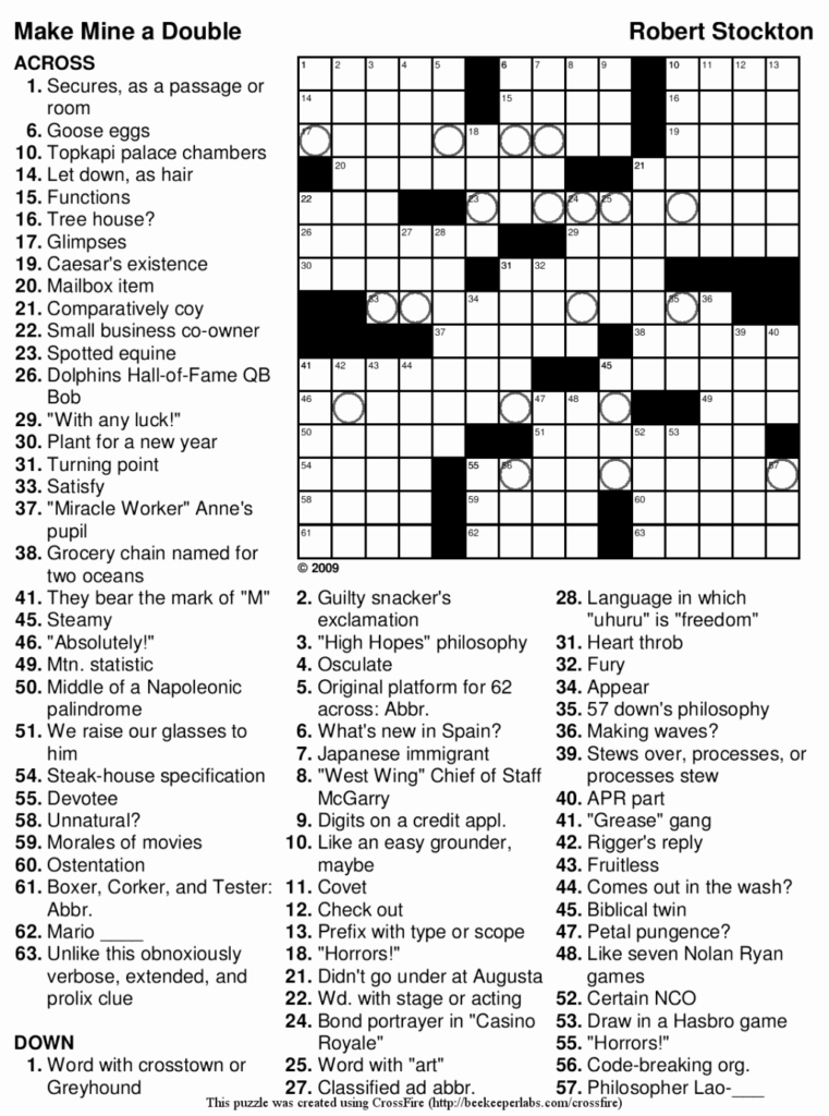 Crossword Puzzles Printable 7Th Grade Printable