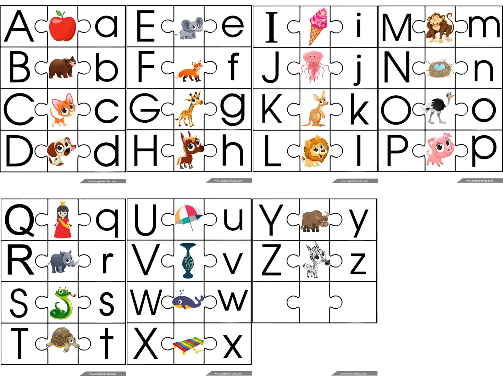 Free Printable Alphabet Jigsaw Puzzles