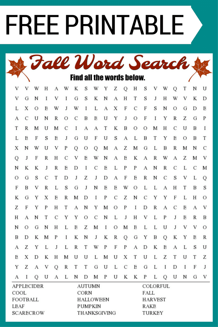 Free Printable Word Search Puzzles For Seniors
