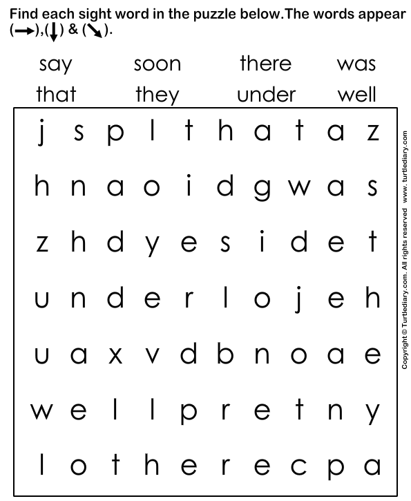 Find And Circle The Sight Words Worksheet Turtle Diary