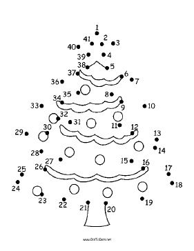 Free Christmas Tree Dot To Dot Puzzle Christmas