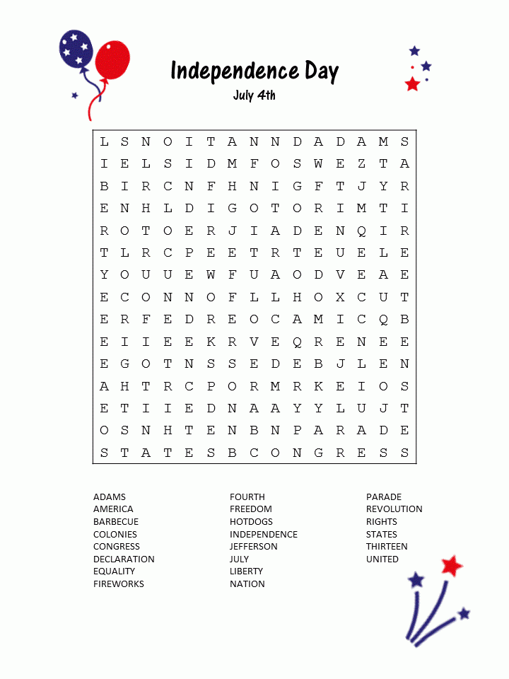 Free Printable 4th Of July Puzzles