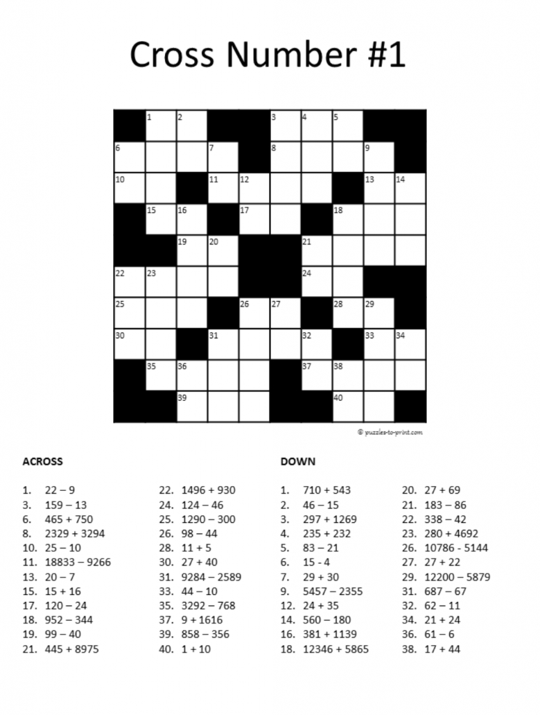 Free Printable Crossword Puzzles For Grade 5
