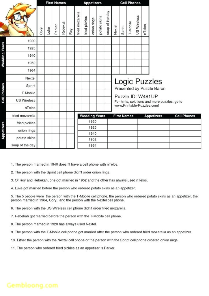 Free Printable Logic Puzzles For Middle School Free