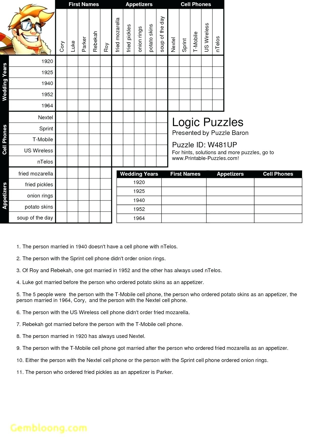 Free Printable Logic Puzzles For Middle School