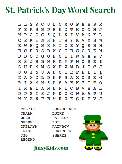 Free Printable St Patrick Day Word Search Puzzles