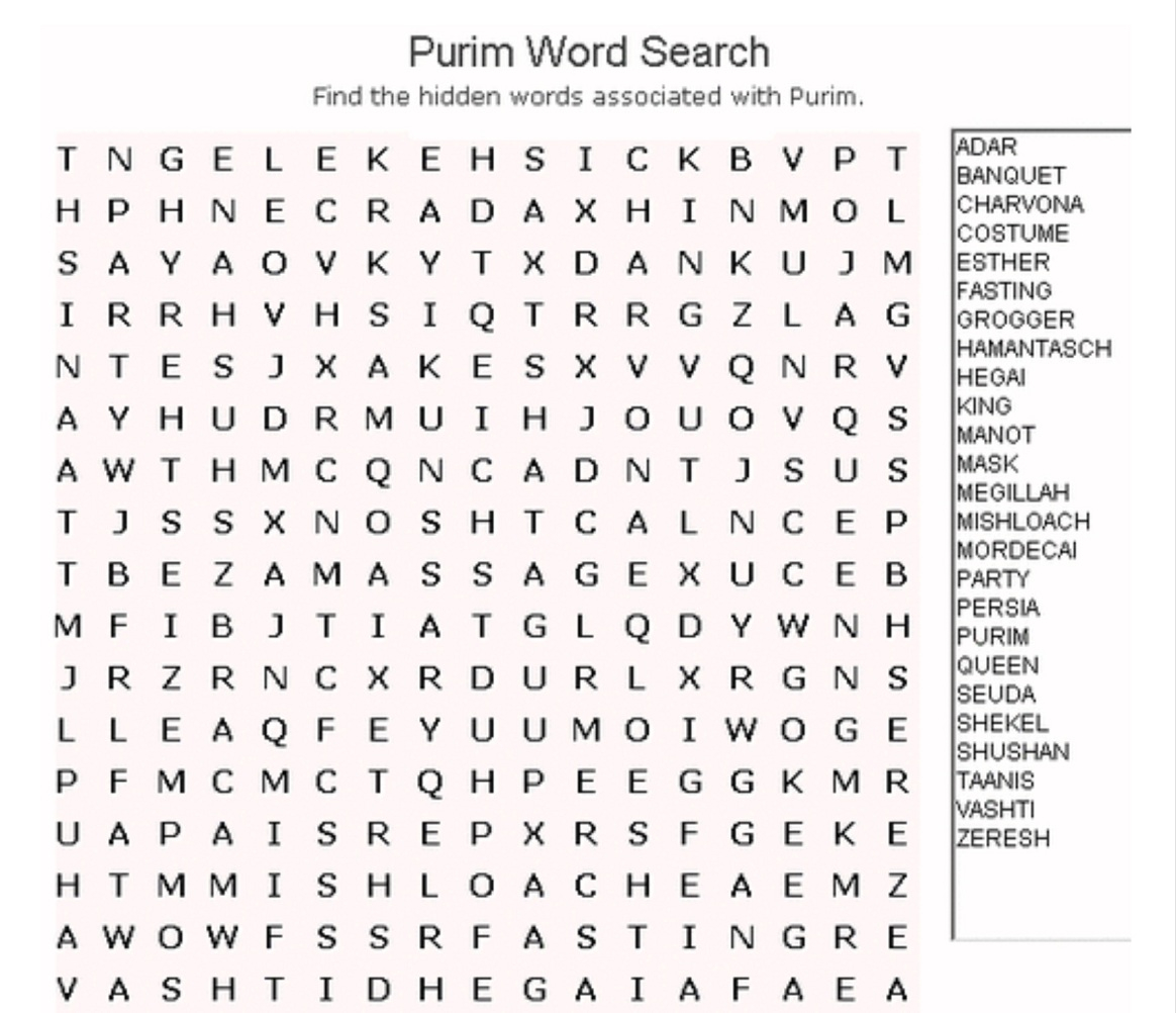 Free Word Seek Puzzles Printable