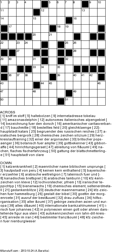 Printable German Crossword Puzzles