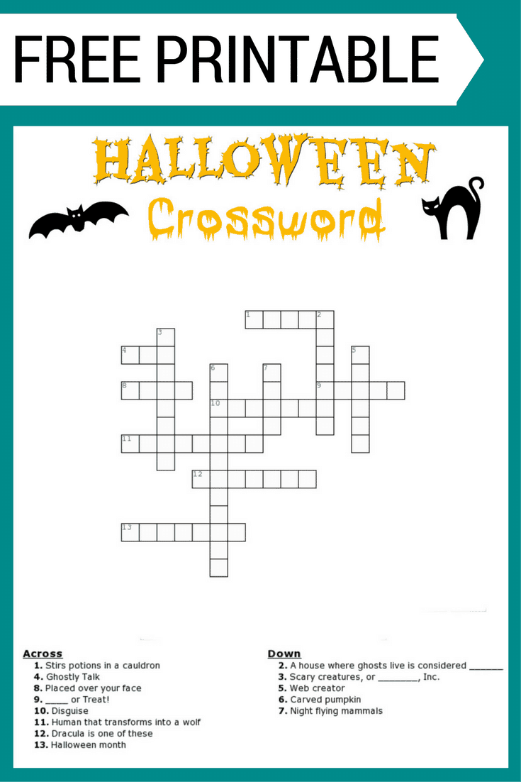 Free Printable Halloween Crossword Puzzles