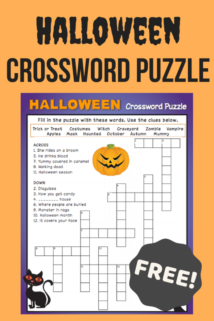 Halloween Crossword Puzzle Printable 3Rd Grade Printable
