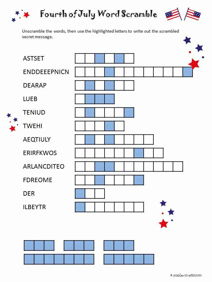 Free Printable 4th Of July Puzzles