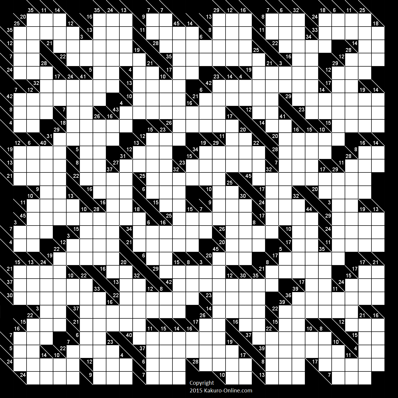 Free Printable Kakuro Puzzles Online