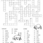 Los Animales Spanish Crossword Puzzle Worksheet FREE