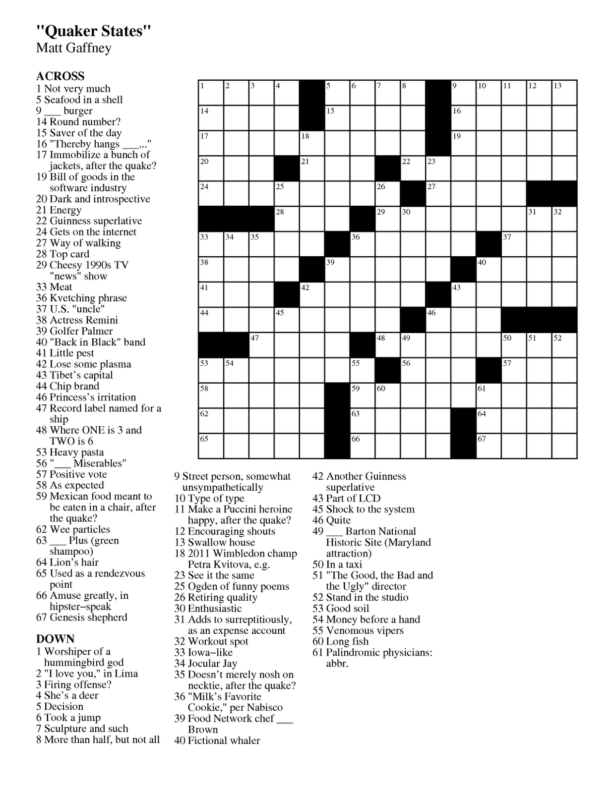 Printable Crosswords - Printable Crossword Puzzles Online