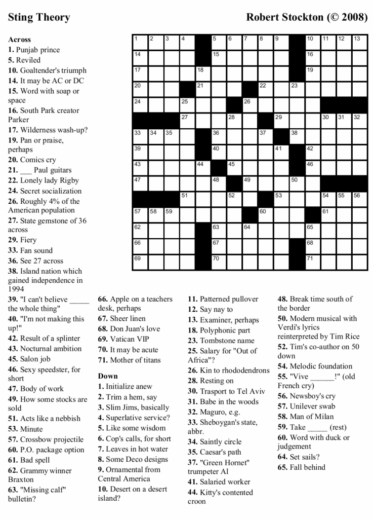 New York Times Sunday Crossword Printable Rtrs Online