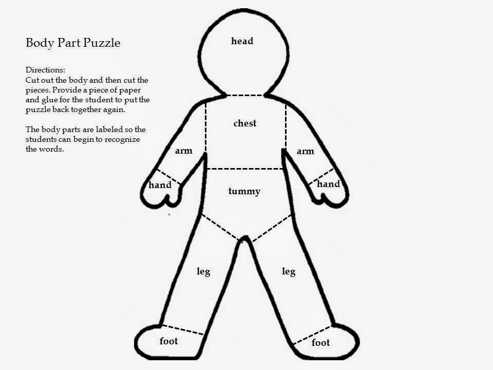 My Body Parts Free Printable Puzzles