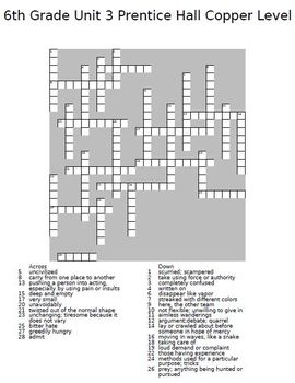 Free Printable Crossword Puzzles For 6th Graders