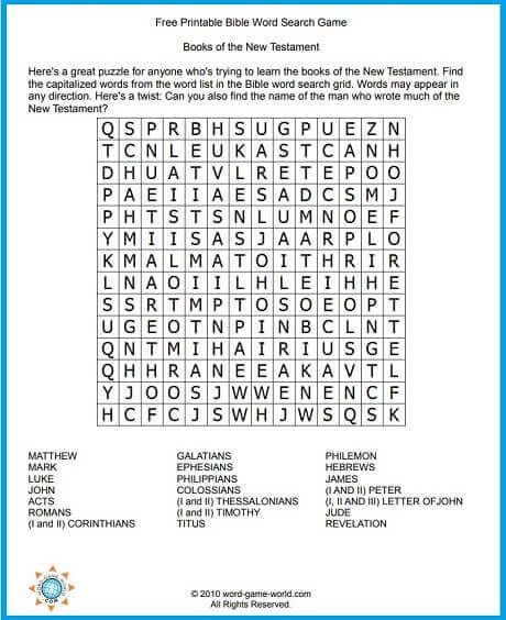 Christian Word Search Puzzles Free Printable