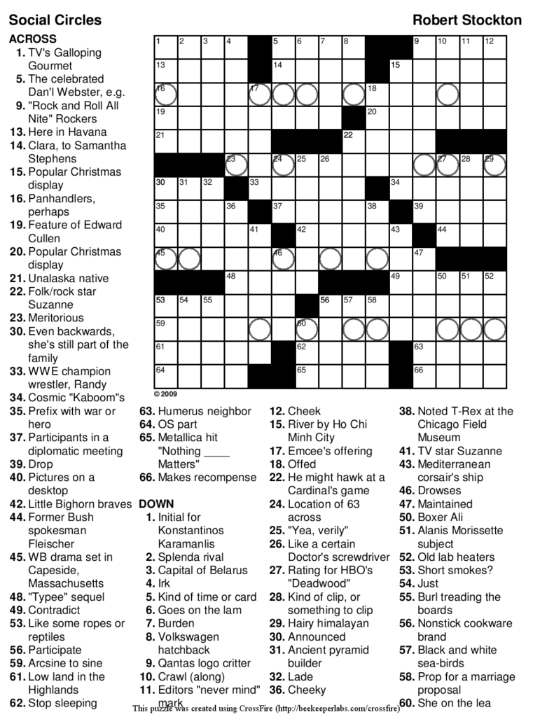 Printable Crossword Puzzles In Spanish Printable