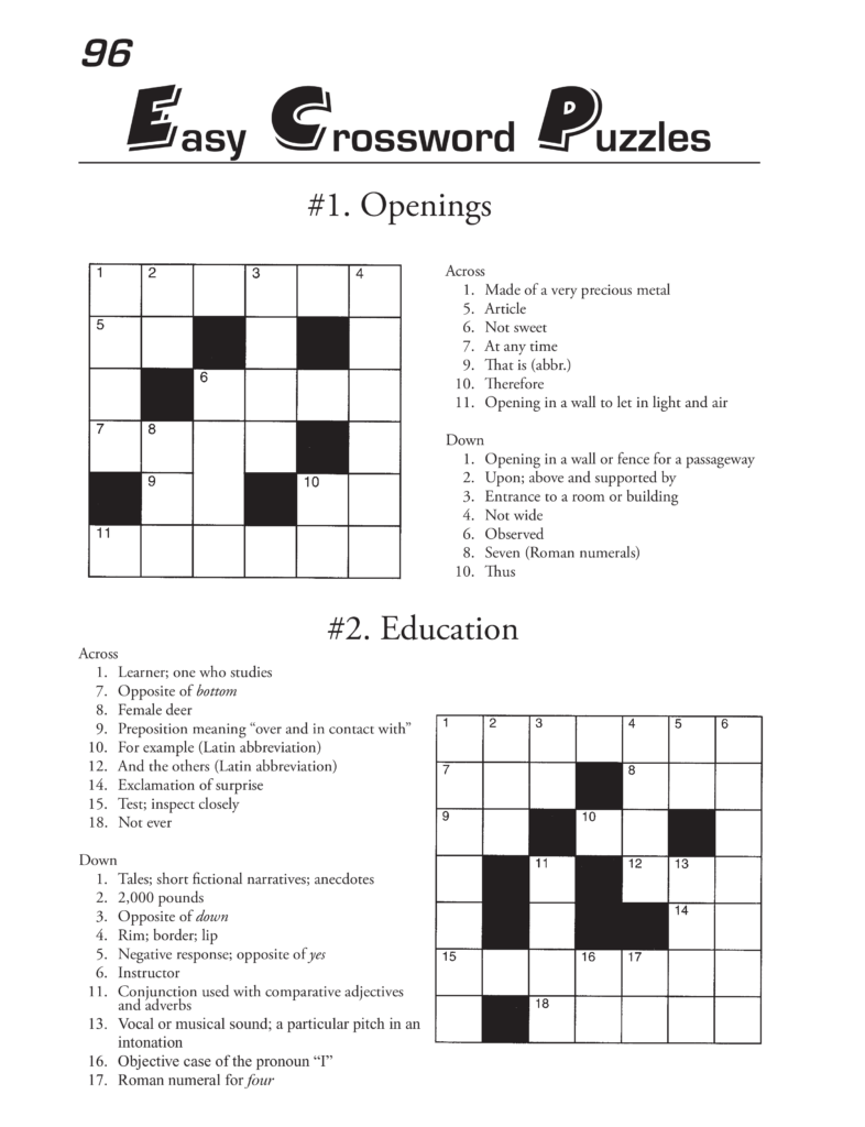 Printable Crossword Puzzles Template Templates At