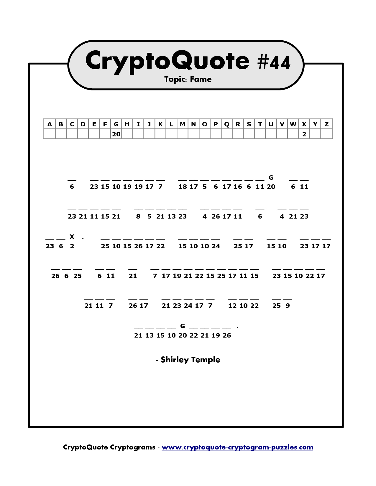 Free Online Printable Cryptogram Puzzles