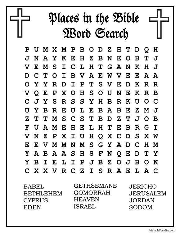 Free Printable Children's Bible Word Search Puzzles