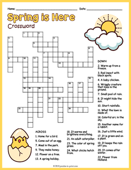 Free Printable Spring Crossword Puzzles For Adults