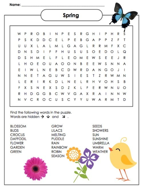 Free Printable Spring Puzzles