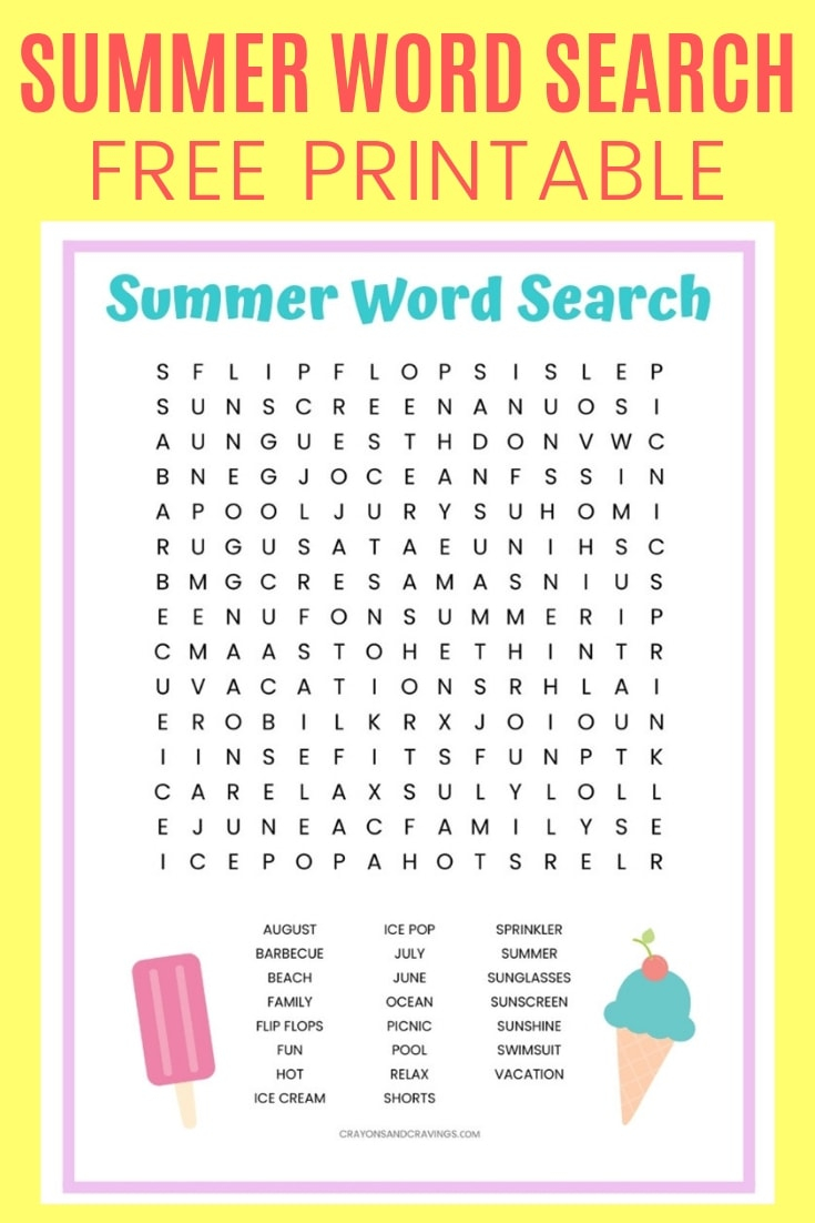 Free Printable Summer Word Search Puzzles Printable Crossword Puzzles 