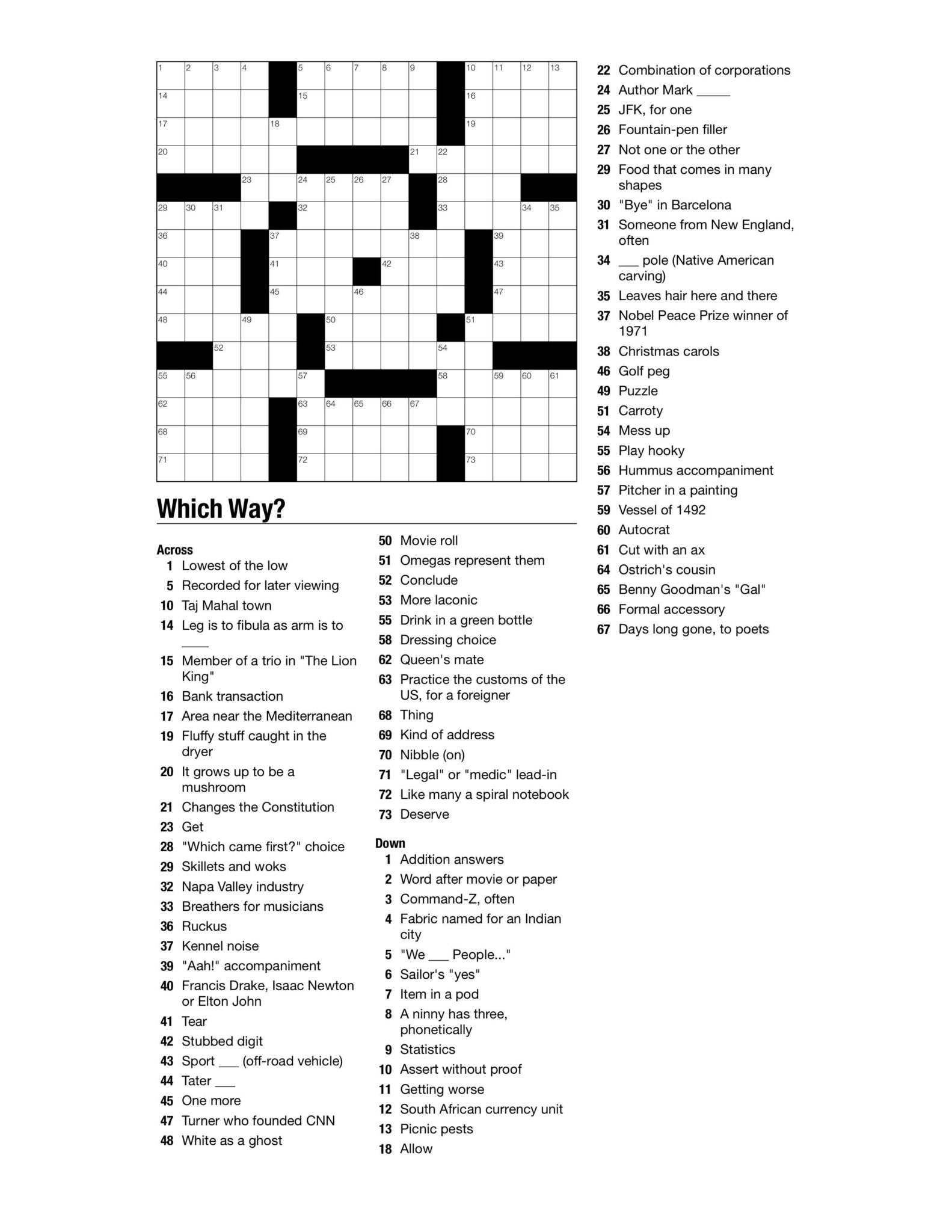 Weekly Themed Crossword BVNWnews Printable Crossword Puzzles Online