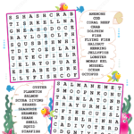 Zigzag Word Search Puzzle With Underwater World Free