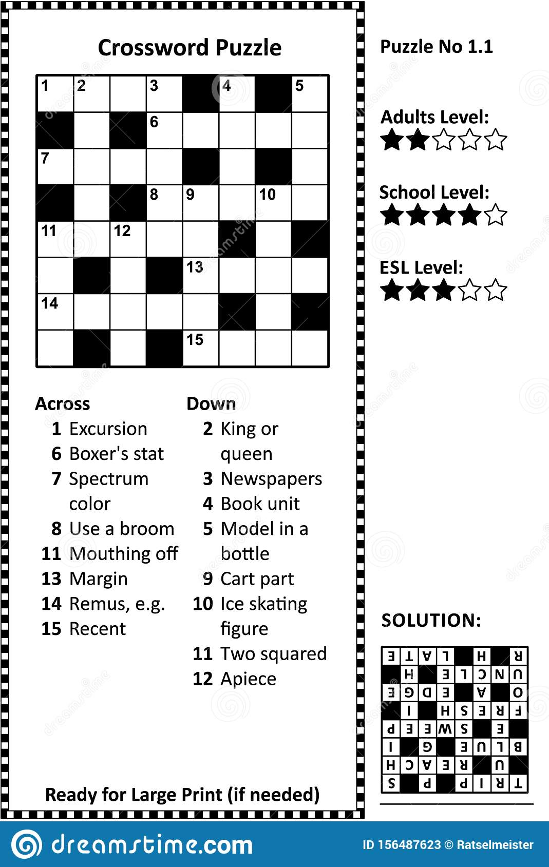 Printable Crossword And Answers