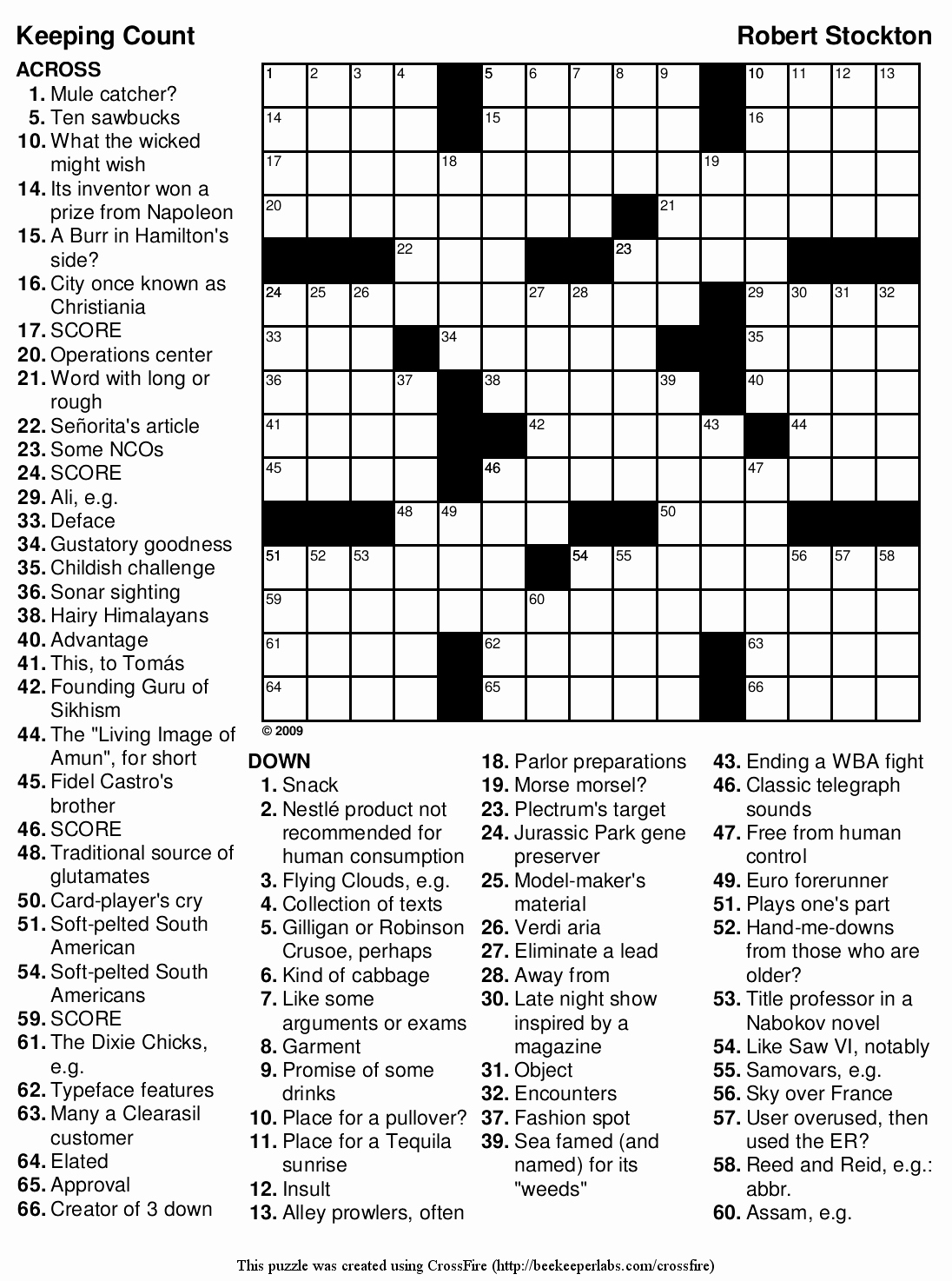 Printable Joseph Crossword