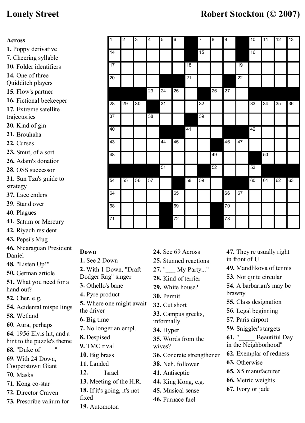Free Printable Crossword Puzzles Hard Difficulty