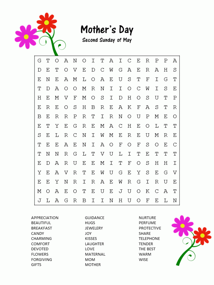 Mother's Day Printable Jigsaw Puzzles