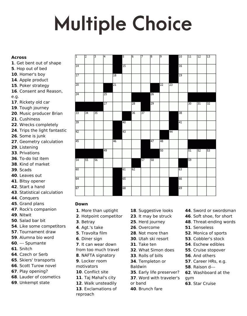 Printable Crossword