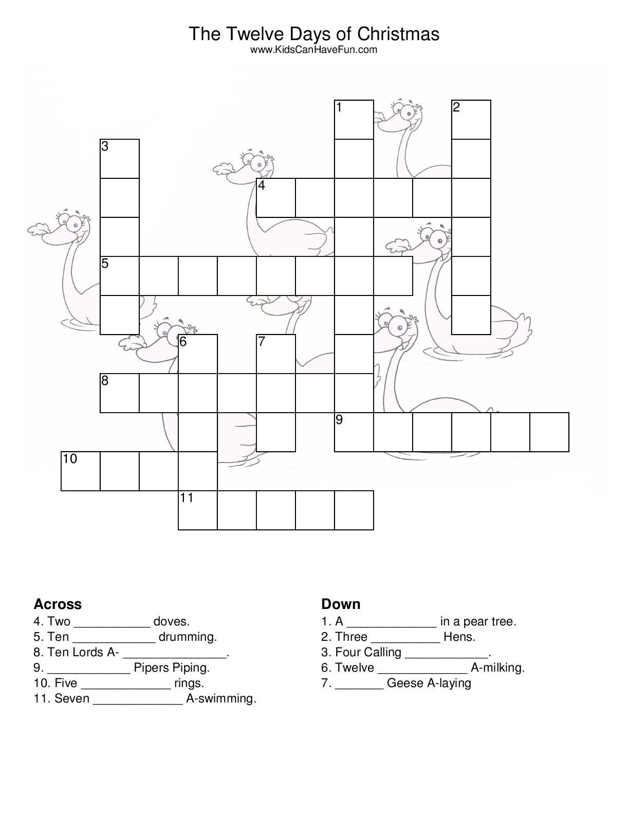 Easy Christmas Crossword Puzzles Printable