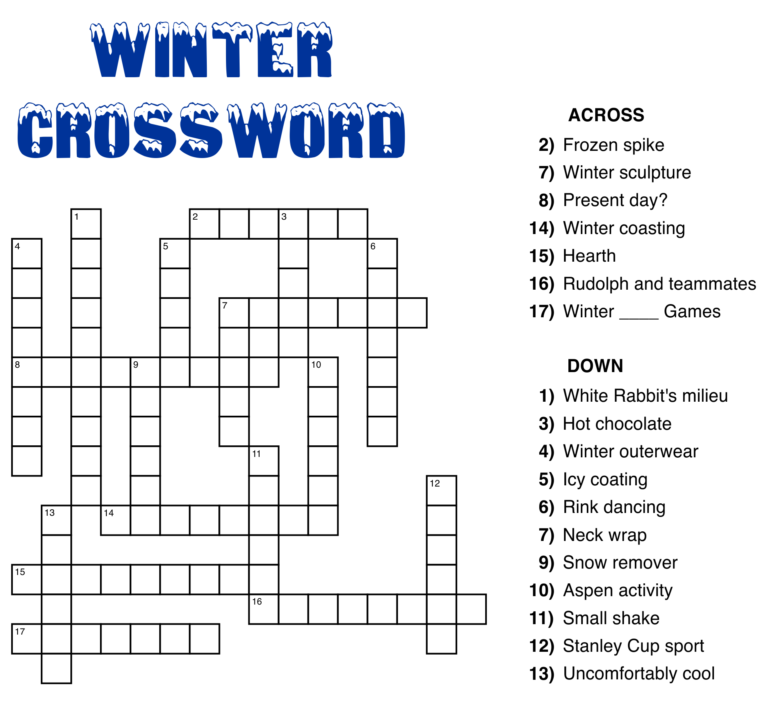 6 Best Large Print Easy Crossword Puzzles Printable | Printable Crossword Puzzles Online